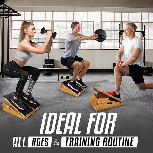Yes4All Professional Incline Board, Slant Board Calf Stretching, Squat Wedge and Anti-Slip Surface, Portable Side Handle in Kuwait