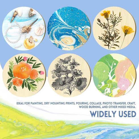 4 عبوات من لوحات قماشية خشبية غير مكتملة مقاس 30.48 سم و20.32 سم، مجموعة لوحات خشبية مستديرة للحرف اليدوية، وقماش الرسم، والمشروعات الفنية التي تصنعها بنفسك، والصب، واستخدام الفنون مع الزيوت والأكريليك in Kuwait