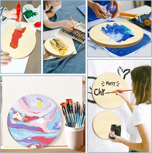 4 عبوات من لوحات قماشية خشبية غير مكتملة مقاس 30.48 سم و20.32 سم، مجموعة لوحات خشبية مستديرة للحرف اليدوية، وقماش الرسم، والمشروعات الفنية التي تصنعها بنفسك، والصب، واستخدام الفنون مع الزيوت والأكريليك in Kuwait