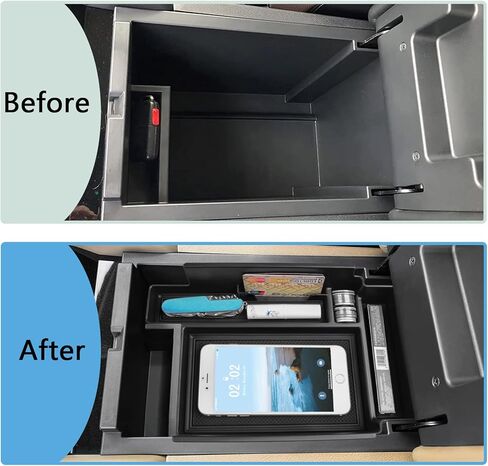 EDBETOS Center Console Organizer Tray Compatible with Nissan Pathfinder Accessories 2022 2023 2024 R53 Interior Secondary Armrest Storage Glove Box Divider ABS Material, Black Trim in Saudi Arabia