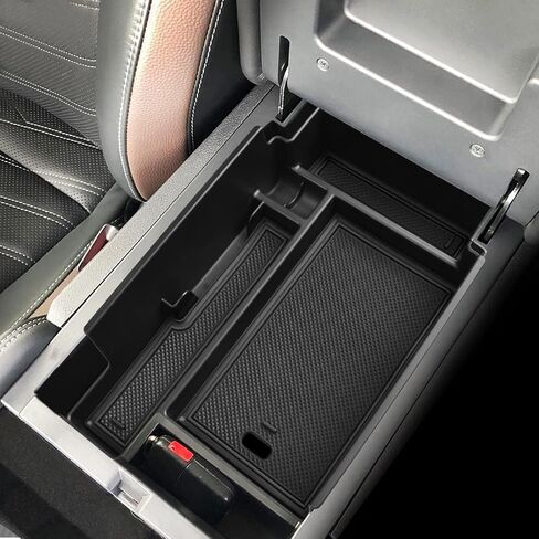 EDBETOS Center Console Organizer Tray Compatible with Nissan Pathfinder Accessories 2022 2023 2024 R53 Interior Secondary Armrest Storage Glove Box Divider ABS Material, Black Trim in Saudi Arabia