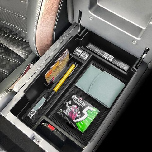 EDBETOS Center Console Organizer Tray Compatible with Nissan Pathfinder Accessories 2022 2023 2024 R53 Interior Secondary Armrest Storage Glove Box Divider ABS Material, Black Trim in Saudi Arabia