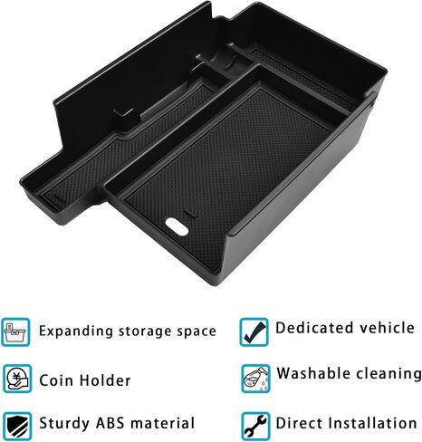 EDBETOS Center Console Organizer Tray Compatible with Nissan Pathfinder Accessories 2022 2023 2024 R53 Interior Secondary Armrest Storage Glove Box Divider ABS Material, Black Trim in Saudi Arabia