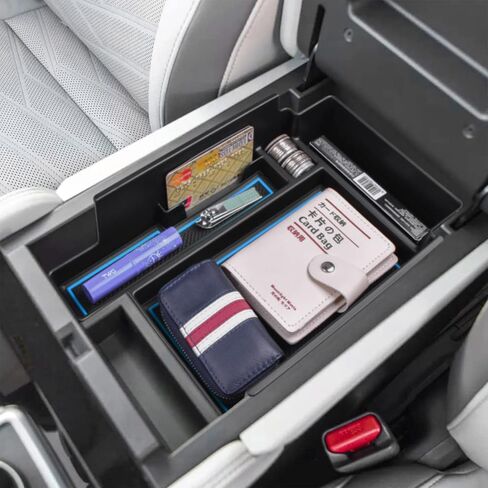 EDBETOS Center Console Organizer Tray Compatible with Nissan Pathfinder Accessories 2022 2023 2024 R53 Interior Secondary Armrest Storage Glove Box Divider ABS Material, Black Trim in Saudi Arabia