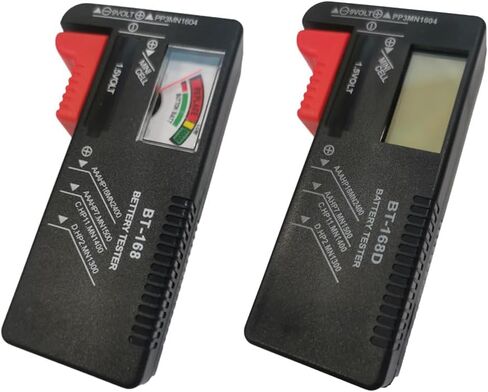 جهاز اختبار البطارية العالمي لبطاريات AA AAA C D 1.5V 1.2~4.8V 9V، أجهزة اختبار مستوى عمر البطارية المنزلية (موديل BT-168 + BT-168D) in Kuwait