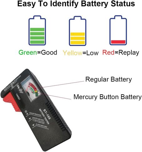جهاز اختبار البطارية العالمي لبطاريات AA AAA C D 1.5V 1.2~4.8V 9V، أجهزة اختبار مستوى عمر البطارية المنزلية (موديل BT-168 + BT-168D) in Kuwait
