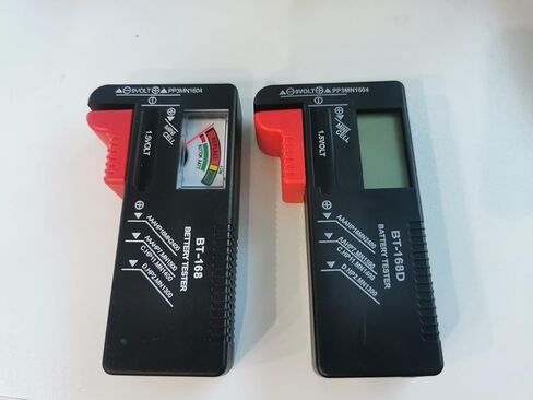 جهاز اختبار البطارية العالمي لبطاريات AA AAA C D 1.5V 1.2~4.8V 9V، أجهزة اختبار مستوى عمر البطارية المنزلية (موديل BT-168 + BT-168D) in Kuwait