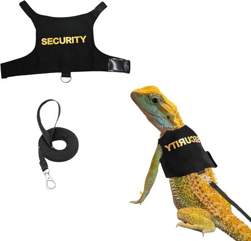 Lizards Clothes with Leash Set for Bearded Dragon Geckos Reptiles Apparel Lizard Reptiles Harness Hand-Made for Bearded Dragon Lizards Geckos (Security+Explorer) in Saudi Arabia