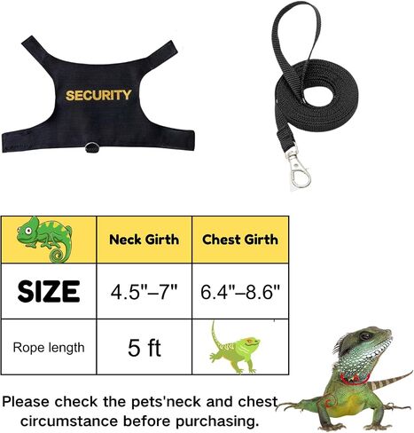 Lizards Clothes with Leash Set for Bearded Dragon Geckos Reptiles Apparel Lizard Reptiles Harness Hand-Made for Bearded Dragon Lizards Geckos (Security+Explorer) in Saudi Arabia