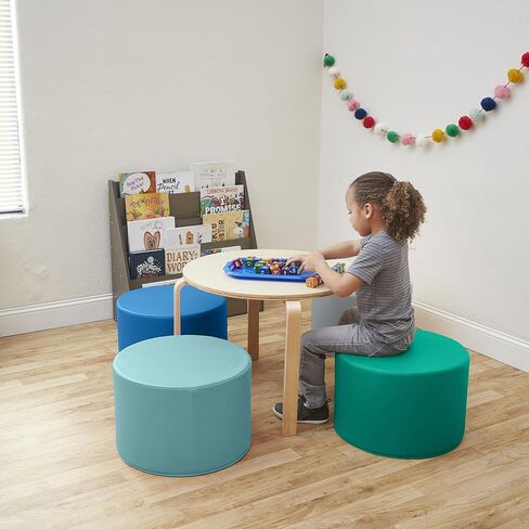 ECR4Kids SoftZone Foam Ottoman Set, Round, Flexible Seating, Contemporary, 4-Piece in Saudi Arabia