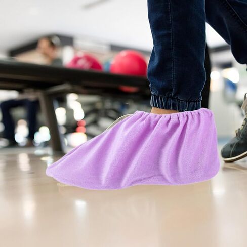 GANAZONO Bowling Shoe Cover 2 Pairs Fuzzy Non Slip Bowling Shoes Protector Bowling Shoe Protector Covers for Woman Adults Accessories Purple in Saudi Arabia