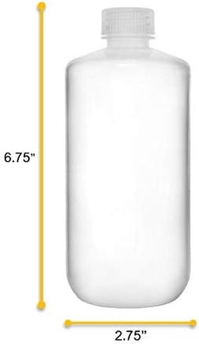 EISCO Reagent Bottle, 500ml - Narrow Mouth with Screw Cap - Polypropylene - Translucent in Kuwait