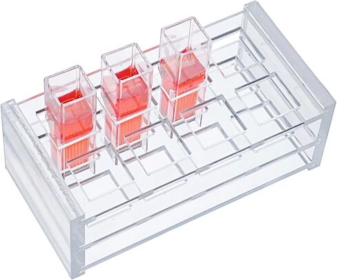 MUHWA Acrylic Cuvette Holder for 10mm Optical Path Cuvette, 8-Places, Pack of One in Saudi Arabia