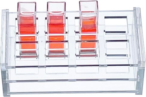 MUHWA Acrylic Cuvette Holder for 10mm Optical Path Cuvette, 8-Places, Pack of One in Saudi Arabia