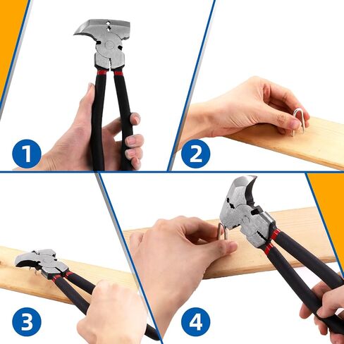 Glarks 151Pcs 3 Sizes Fence Staples Fencing Pliers with Hammerhead Set, Steel Wire Fence Staples Heavy Duty Galvanized Wire Staples U Shaped Nails U Staples for Woven Fencing and Wire Mesh in Saudi Arabia