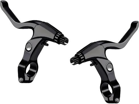 A Pair Bicycle Brake Lever Bike Brake Handle Bike Brake Levers of Universal Aluminum Alloy Bike Cycling Equipment Accessory for Mountain Road Folding Mountain Kids Bike 2.2cm Diameter (Black) in Saudi Arabia