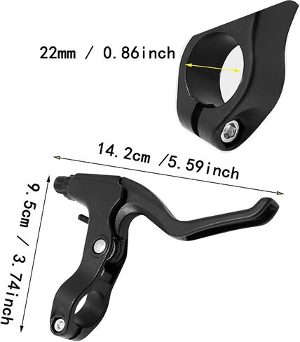 A Pair Bicycle Brake Lever Bike Brake Handle Bike Brake Levers of Universal Aluminum Alloy Bike Cycling Equipment Accessory for Mountain Road Folding Mountain Kids Bike 2.2cm Diameter (Black) in Saudi Arabia