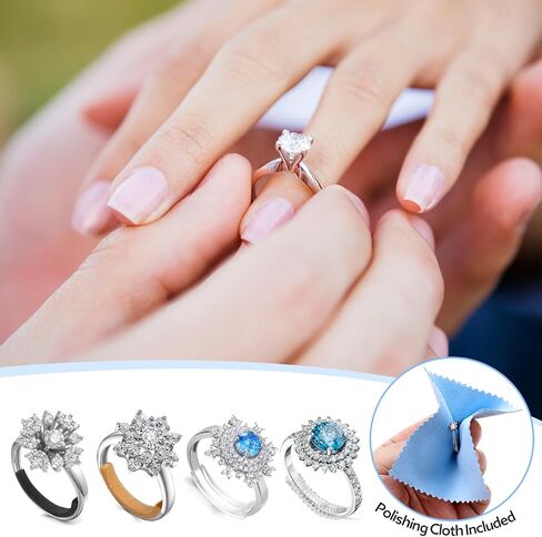 أداة ضبط حجم الحلقة من Anpro للحلقات الفضفاضة - مجموعة أدوات ضبط حجم الحلقة 118 قطعة تتضمن 16 أداة ضبط حلقة غير مرئية، 8 أدوات شد سيليكون حلزونية، ملصق EVA غير مرئي، أداة قياس حجم الحلقة in Kuwait