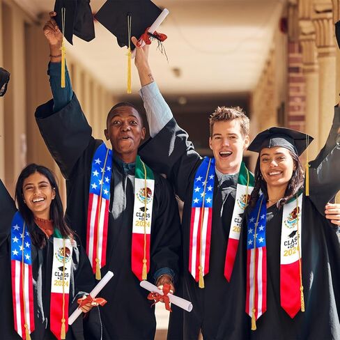 Graduation Stole Class of 2024 Graduation Sash with Cap Tassel Gold Graduation Cords for International Students in Saudi Arabia