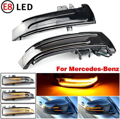 2pcs Dynamic Sequential Blink Compatible with Be-nz W204 CLA A B C E S GLA GLK CLS Class W176 W212 LED Side Mirror Turn Signal Light Assembly in Saudi Arabia
