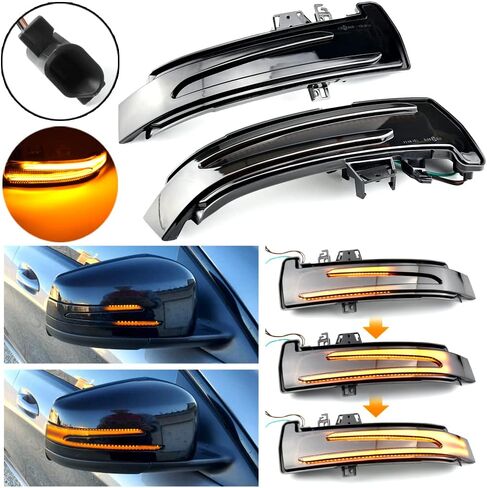 2pcs Dynamic Sequential Blink Compatible with Be-nz W204 CLA A B C E S GLA GLK CLS Class W176 W212 LED Side Mirror Turn Signal Light Assembly in Saudi Arabia