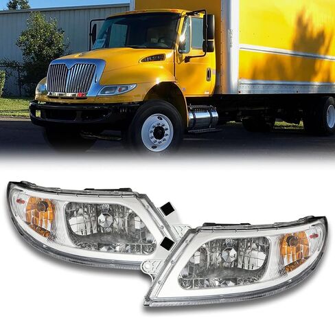 Headlights DRL for International Harvester 3200 3300 4100 SBA 4200 4300 4400LP 4400 4900 8500 TranStar 8600 Truck, Headlight Assembly 2002-2018 Headlamp Replacement Left and Right(A Pair) in Saudi Arabia