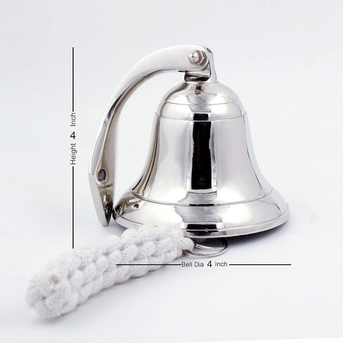 Nautical Wall Hanging Ship Bell 4", Silver Chrome in Saudi Arabia