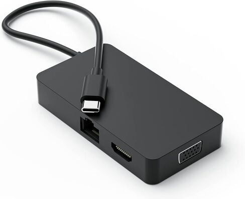 محول متعدد المنافذ لمحطة إرساء محور السفر USB-C مع VGA وUSB 3.2 GEN 2 وUSB-C وEthernet ومنافذ HDMI المتوافقة مع أجهزة الكمبيوتر المحمولة Surface وSurface Books وSurface Pro X/7/8/9 مع منفذ USB-C in Kuwait