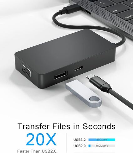 محول متعدد المنافذ لمحطة إرساء محور السفر USB-C مع VGA وUSB 3.2 GEN 2 وUSB-C وEthernet ومنافذ HDMI المتوافقة مع أجهزة الكمبيوتر المحمولة Surface وSurface Books وSurface Pro X/7/8/9 مع منفذ USB-C in Kuwait