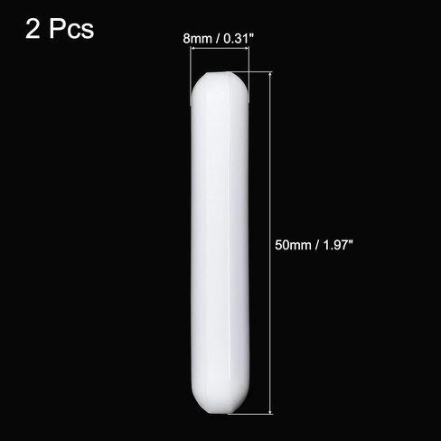 MECCANIXITY Magnetic Stirrer Mixer Stir Bar Rod 50mm(1.97") Cylinder Shape PTFE Coating Magnet White for Laboratory Pack of 2 in Saudi Arabia
