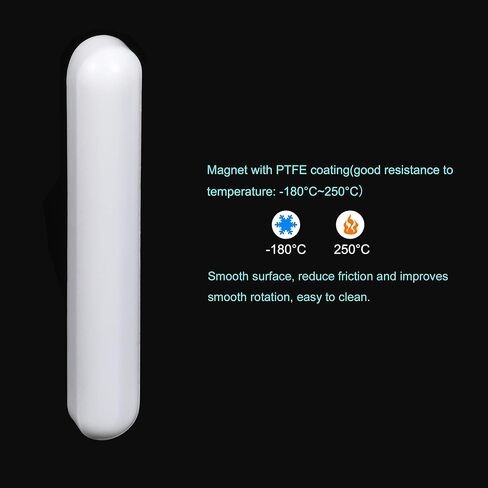 MECCANIXITY Magnetic Stirrer Mixer Stir Bar Rod 50mm(1.97") Cylinder Shape PTFE Coating Magnet White for Laboratory Pack of 2 in Saudi Arabia
