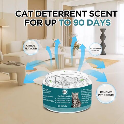 خرز جل رادع للقطط برائحة الحمضيات في الأماكن المغلقة، قطعتان من رادع القطط في الأماكن المغلقة للقطط والقطط، مساعد تدريب رادع للخدش للأثاث والأرائك والسجاد والستائر والنباتات، مناسب لجميع القطط in Kuwait