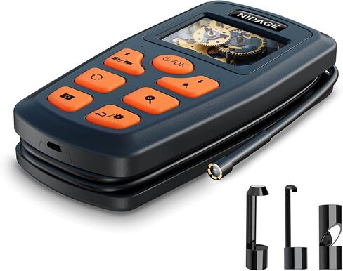كاميرا NIDAGE Borescope 1080P HD المنظار مع ضوء IP67 مقاوم للماء كاميرا فحص محمولة مع كابل مخفي ملفوف شبه صلب بطول 5 أقدام أدوات كاميرا ثعبان قابلة للتكبير للرجال (2.4 بوصة) in Kuwait
