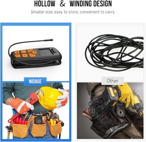 كاميرا NIDAGE Borescope 1080P HD المنظار مع ضوء IP67 مقاوم للماء كاميرا فحص محمولة مع كابل مخفي ملفوف شبه صلب بطول 5 أقدام أدوات كاميرا ثعبان قابلة للتكبير للرجال (2.4 بوصة) in Kuwait