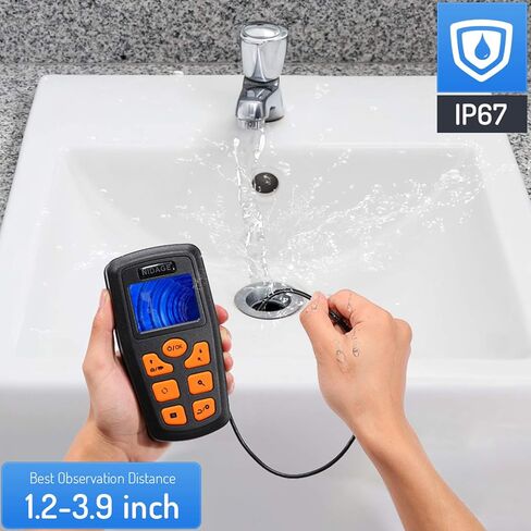 كاميرا NIDAGE Borescope 1080P HD المنظار مع ضوء IP67 مقاوم للماء كاميرا فحص محمولة مع كابل مخفي ملفوف شبه صلب بطول 5 أقدام أدوات كاميرا ثعبان قابلة للتكبير للرجال (2.4 بوصة) in Kuwait