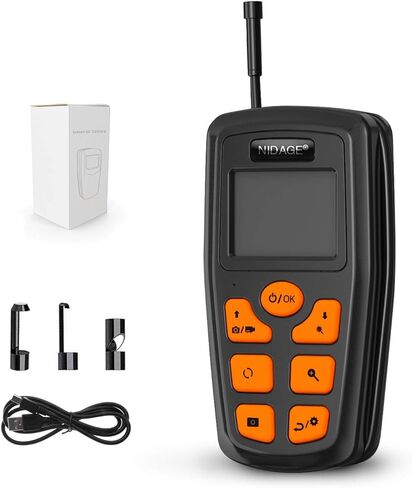كاميرا NIDAGE Borescope 1080P HD المنظار مع ضوء IP67 مقاوم للماء كاميرا فحص محمولة مع كابل مخفي ملفوف شبه صلب بطول 5 أقدام أدوات كاميرا ثعبان قابلة للتكبير للرجال (2.4 بوصة) in Kuwait