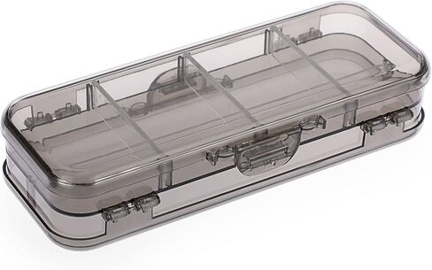 صندوق أقلام الرصاص BTSKY ذو الطابقين، صندوق قرطاسية بلاستيكي شفاف مع 4 فواصل مقسمة مسطرة قابلة للإزالة، صندوق أدوات منزلي متعدد الشبكات مع 6 مقصورات لمشابك ممحاة أقلام الرصاص (أسود شفاف) in Kuwait