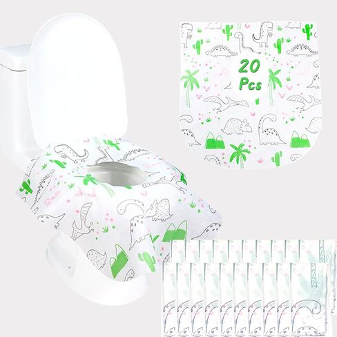 20Pcs Toilet Seat Covers Disposable for Home & Travel, Waterproof Non-slip Toddle Potty Training Toilet Seat Covers for Baby Child Adult Daily Use in Saudi Arabia
