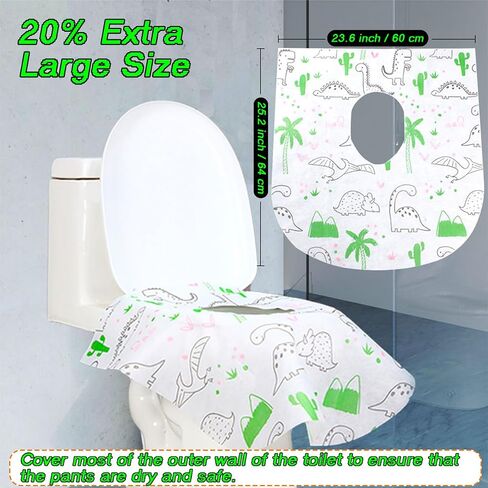 20Pcs Toilet Seat Covers Disposable for Home & Travel, Waterproof Non-slip Toddle Potty Training Toilet Seat Covers for Baby Child Adult Daily Use in Saudi Arabia