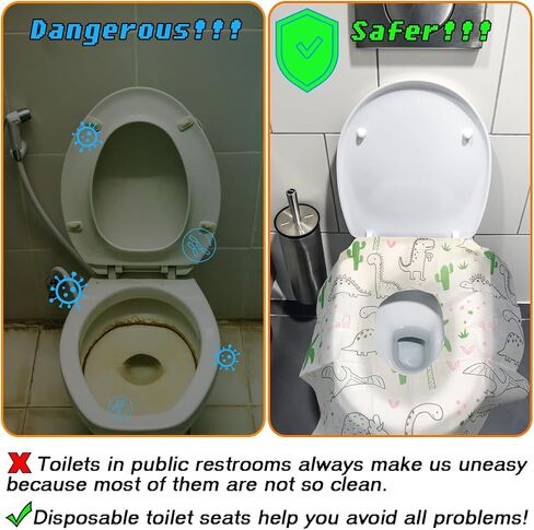 20Pcs Toilet Seat Covers Disposable for Home & Travel, Waterproof Non-slip Toddle Potty Training Toilet Seat Covers for Baby Child Adult Daily Use in Saudi Arabia
