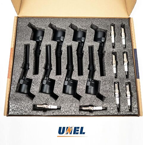 مجموعة من 8 ملفات إشعال DG508 FD503 و8 شمعات إشعال SP413 متوافقة مع فورد F-150 4.6L موستانج V8 in Kuwait