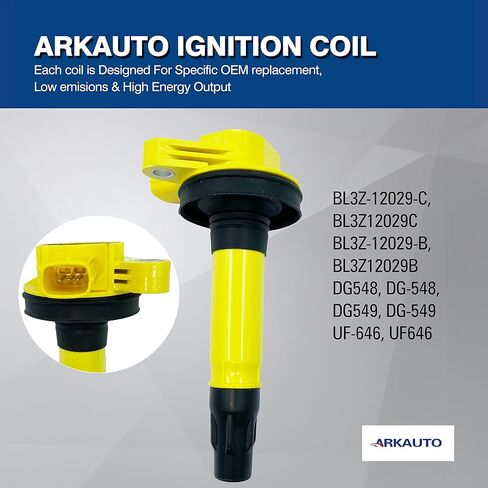 6PCS HIGH PERFORMANCE 3PINS IGNITION COIL DG549 UF646 BL3Z12029B/C FOR FORD Expedition Explorer F150 Flex Police Interceptor Taurus Transit-150 250 350 Lincoln MKS MKT Navigator 3.5 3.5T V6 ECOBOOST in Kuwait