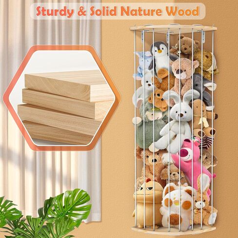 Stuffed Animal Storage - Stuffed Animal Zoo Wood Soft Toy Organizer Plush Toy Holder Nursery Room Organizer Zoo Cage Stuffed Animal Holder Nursery Playroom in Saudi Arabia