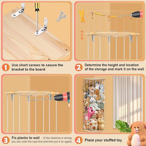 Stuffed Animal Storage - Stuffed Animal Zoo Wood Soft Toy Organizer Plush Toy Holder Nursery Room Organizer Zoo Cage Stuffed Animal Holder Nursery Playroom in Saudi Arabia