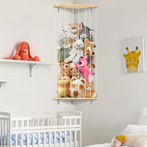 Stuffed Animal Storage - Stuffed Animal Zoo Wood Soft Toy Organizer Plush Toy Holder Nursery Room Organizer Zoo Cage Stuffed Animal Holder Nursery Playroom in Saudi Arabia