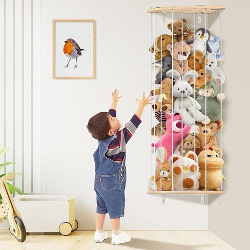 Stuffed Animal Storage - Stuffed Animal Zoo Wood Soft Toy Organizer Plush Toy Holder Nursery Room Organizer Zoo Cage Stuffed Animal Holder Nursery Playroom in Saudi Arabia