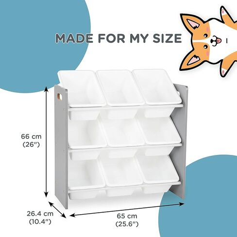 Humble Crew Storage Organizer, 9, Grey Bins/White Panel in Saudi Arabia