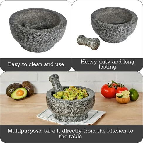 IMUSA USA Super Heavy Traditional Granite Molcajete Spice Grinder, 8-Inch, Gray, 8 in Saudi Arabia