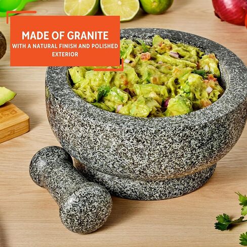 IMUSA USA Super Heavy Traditional Granite Molcajete Spice Grinder, 8-Inch, Gray, 8 in Saudi Arabia