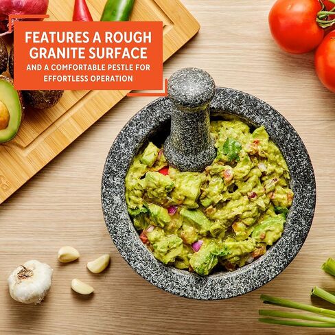 IMUSA USA Super Heavy Traditional Granite Molcajete Spice Grinder, 8-Inch, Gray, 8 in Saudi Arabia